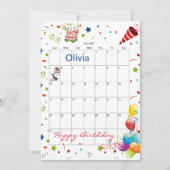 2022年7月カレンダーハッピーバースデー招待状 招待状 (正面)