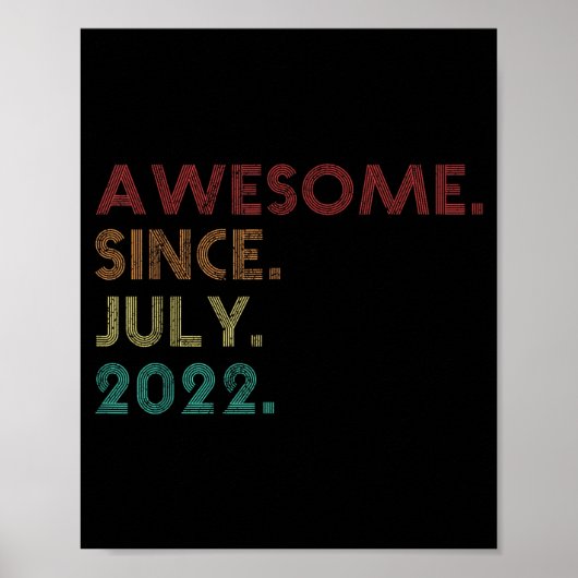 2022年7月生まれのスーパー3歳の誕生日おめでとう ポスター (正面)