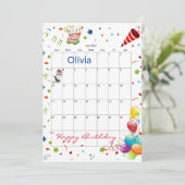 2022年7月 カレンダー 誕生日おめでとう ご招待 招待状 (スタンド正面)