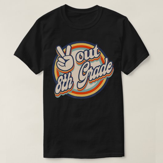 2022年8年生レトロ卒業クラス Tシャツ (デザイン正面)