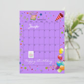 2022年9月カレンダーハッピーバースデー招待状 招待状 (スタンド正面)