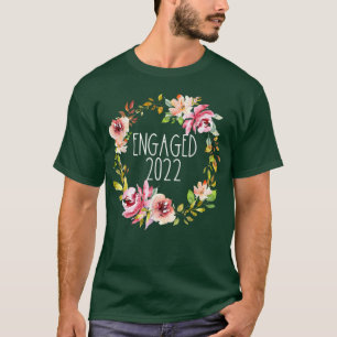 2022年 婚約 フラワー リース 花 ウェディング ブライド グ Tシャツ