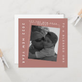 2022年 新年の  アースカラー フォトカード カード (正面/裏面インサイチュ)