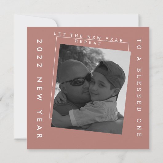 2022年 新年の  アースカラー フォトカード カード (正面)