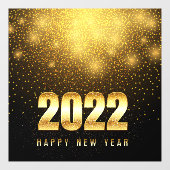 2022年 新年 ゴールド ブラック ビジネス ショップ ウィンドウサイン (シート)