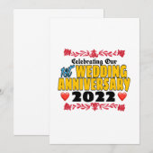 2022年 結婚1周年を祝って 招待状 (正面/裏面)