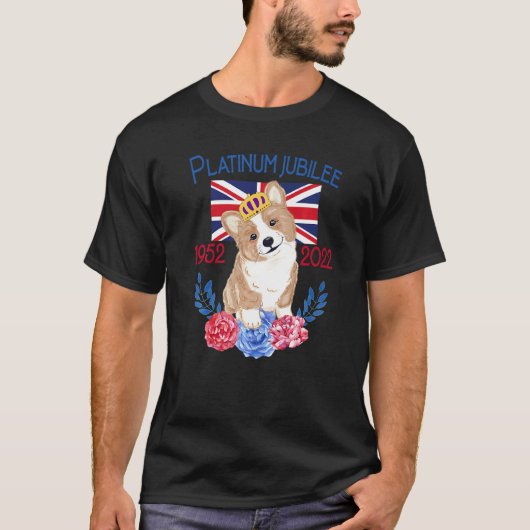 2022年 英国君主 エリザベス女王 プラチナ・ジュビリー Tシャツ (正面)