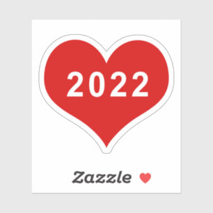 2022年 赤いハート ラブ ステッカー ビニール シール