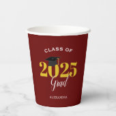 2022年Gradマルーン・クシンプルラスと金ゴールド 紙コップ (裏面)