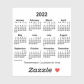 2022年Janzによる透明カレンダー シール (シート)