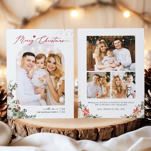 2022新しいデザインモダンアーチフォトメリークリスマス シーズンカード