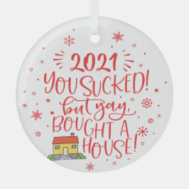 2022最悪だったけど、家買ったよ！赤い記念品楽しい ガラスオーナメント