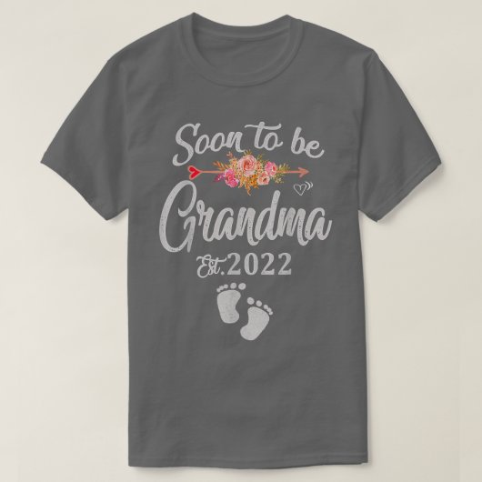 2022母の日の最初のおばあちゃんになる女性 Tシャツ (デザイン正面)