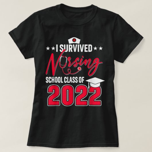 2022生き延び年の看護学校卒業クラス Tシャツ (デザイン正面)