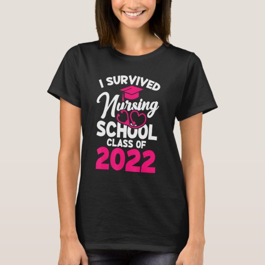 2022生き延び年の看護学校授業ナース卒業 Tシャツ (正面)