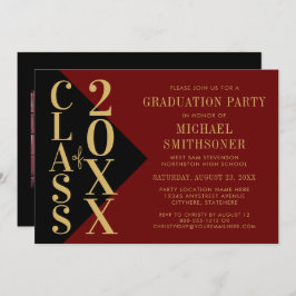 2022目盛り黒い赤の編集モダン可能な色 招待状