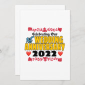 2022祝年1周年結婚を迎える 招待状 (正面/裏面)