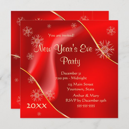 2022素晴らし年大晦日パーティー 招待状 (正面/裏面)
