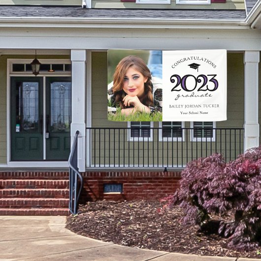 2022紫モダン写真卒業 横断幕