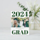 2022緑のモダンタイポグラフィシンプル2フォトグラード 案内ポストカード (スタンド正面)