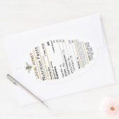 2022蜂蜜の栄養事実ビーと乳児警告ズ 楕円形シール (封筒)