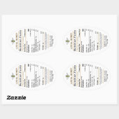 2022蜂蜜の栄養事実ビーと乳児警告ズ 楕円形シール (シート)