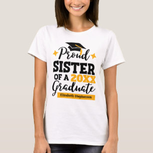 2022誇りを持った年の黒い金ゴールドキャップの妹 Tシャツ