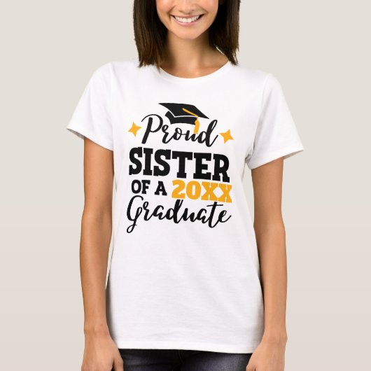 2022誇りを持った年の黒い金ゴールドキャップの妹 Tシャツ (正面)