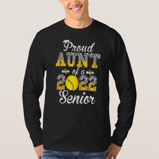 2022誇りを持った年シニアレオパードのソフトボールのゲームの叔母 Tシャツ (正面)