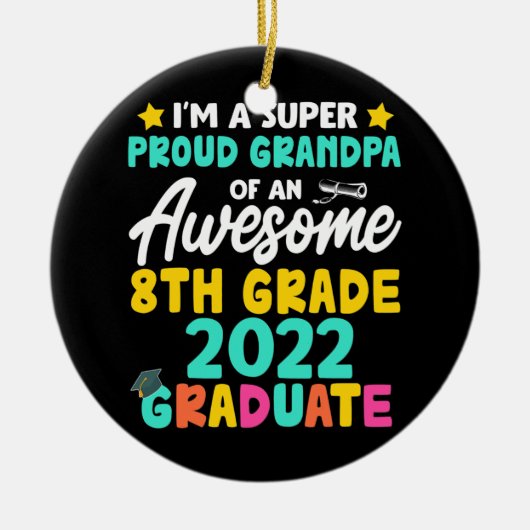 2022誇りを持った年8級卒業おじいちゃんクラス セラミックオーナメント (正面)