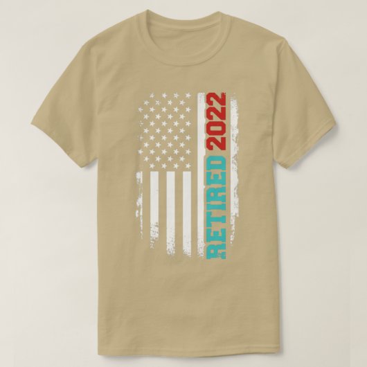 2022退職したヴィンテージ米国国旗 Tシャツ (デザイン正面)