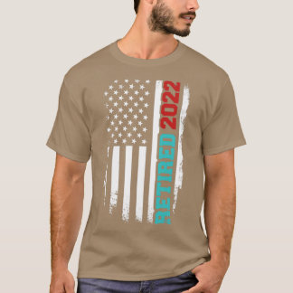 2022退職したヴィンテージ米国国旗 Tシャツ