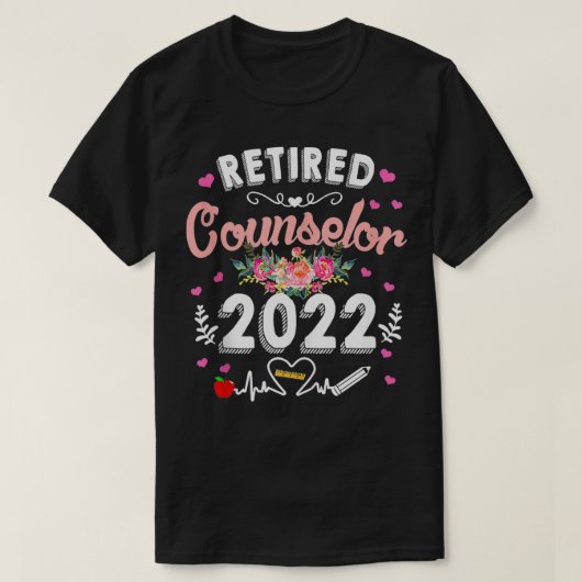 2022退職した年先生退職者のカウンセラー授業 Tシャツ (デザイン正面)