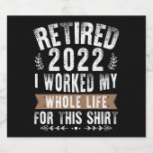 2022退職した年定年退職を果たおもしろいした スパークリングワインラベル (シングルラベル)