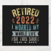 2022退職した年定年退職を果たおもしろいした ビールラベル (シングルラベル)