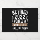 2022退職した年定年退職を果たおもしろいした リキュールボトルラベル (シングルラベル)