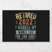 2022退職した年定年退職を果たおもしろいした リキュールボトルラベル (シングルラベル)