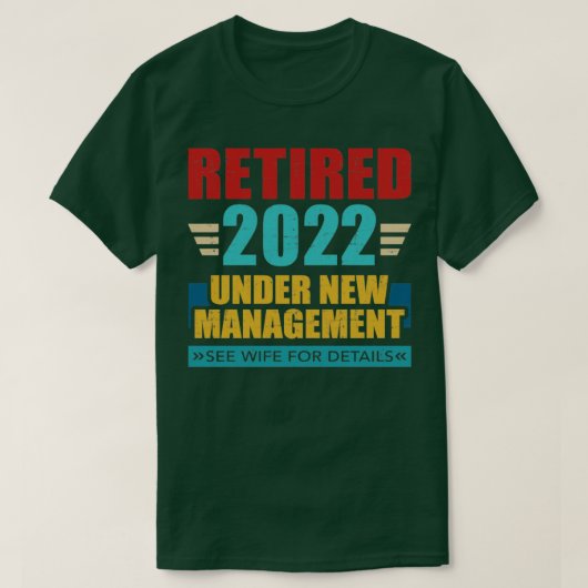 2022退職した年新管理型レトロ Tシャツ (デザイン正面)