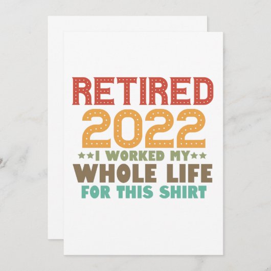 2022退職した年、私はこの贈り物のために一生働いた 招待状 (正面/裏面)