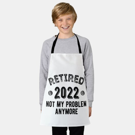 2022退職した Not My Proble エプロン (着用した状態)