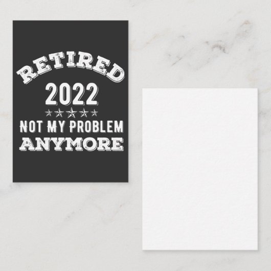 2022退職した Tシャツはもう問おもしろい題なし 名刺 (正面/裏面)