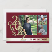 2022金ゴールドバストライプルシティGrad Tri Photo Burgundy 招待状 (正面)