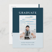 2022青いモダンタイポグラフィシンプルフォトグラード 案内ポストカード (正面/裏面)