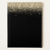 2022 ゴールド ブラック グリッター スパークル グラム モノグラム プランナー手帳 (裏面)