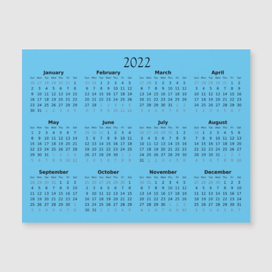 2022 ミニ カレンダー マグネット ご案内 (正面)