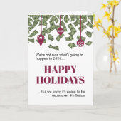 2022 ユニークな面白いお金が降るクリスマスインフレ カード (黄色い花)