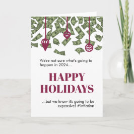 2022 ユニークな面白いお金が降るクリスマスインフレ カード