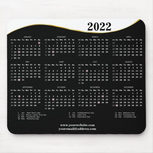 2022 (簡単白黒マウスパッド) マウスパッド (正面)