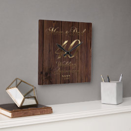 2022 素朴 Rubyの40周年結婚親 スクエア壁時計