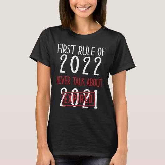 2022 警告年の初の規おもしろい則 Tシャツ (正面)